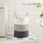 Artfeel Laundry Basket,Woven Cotton Rope Laundry Hamper,100L for Decorative Storage of Dirty Clothes,Toys and Blankets in Bathroom,Bedroom and Living Room - Image 2