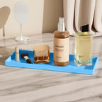 Vanity and Bathroom Tray, 15" ABS Countertop Organizer,Waterproof Vanity Tray for Toilet Tank,Perfume,Soap,Keys,Bathroom Accessories,Kitchen and Bath Trays,Non Slip Small Trays,Blue,2 Pack - Image 4
