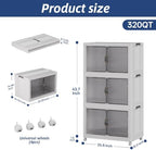 SAILUN Stackable Storage Bins with Lid, 320QT 3Pack Gray - Image 2