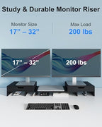 Epesoware Dual Monitor Riser with Two Drawer for Desk, No Assembly Required - Image 4