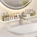 Sink Organizer Rack,No-Drill Freestanding Carbon Steel Faucet Storage Shelf, Washbasin Shelf, Tool-Free Organizer, Space-Saving Bathroom Countertop Organizer, Easy Drainage New (White Large) by Unknown