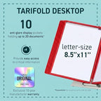 Tarifold Desktop Reference Display System, 10 Pockets, Expandable, Red - Image 2
