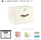 2PCS Storage Bins with Zipper Lids Decorative Lidded Basket Box - Image 3