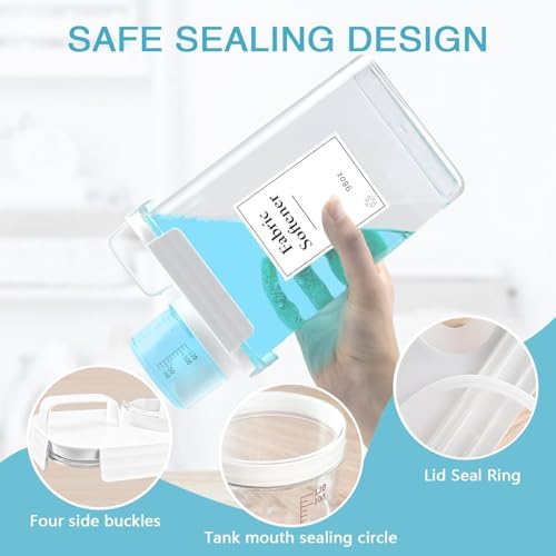 3 Pack Laundry Detergent Dispenser, 98oz Detergent Dispenser, Refluxable Laundry Detergent Container, Plastic Liquid Laundry Detergent Dispenser for Laundry Room Organization with 6 Labels - Image 5