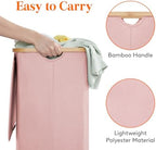Lifewit 105L Large Laundry Basket with Lid, Removable Bags, Pink - Image 5