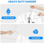 YSSOA Velvet Hangers 60 Pack, Non-Slip Clothes Hangers with Shoulder Notches, 360° Swivel Hooks, Heavy Duty Standard Hangers for Closet Space Saving, White - Image 4