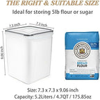 Wildone Flour Storage Containers 5.2L, 4 PCS Food Storage Containers, Black - Image 3