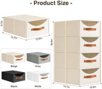 Homsorout Large Closet Storage Bins with Drawer, Fabric Bins for Organization, Collapsible Storage Drawers Organizer for Bedroom, Living Room, 6 Pack, Beige - Image 3