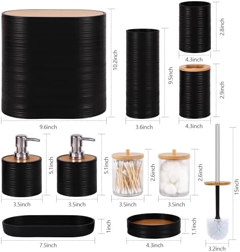 25 PCS Black Bathroom Accessories Set丨Shower Curtain Bathroom Accessory - Image 2