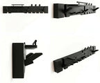 Mid Century Modern Walnut Foldable Entryway Wall Coat Hanger Hook with Shelf,Heavy Duty Wooden Piano Hidden Towel Hooks for Bathroom,Wall Rack for Purse&Key&Mail,Home Decor (Black, 9 Hooks) - Image 7