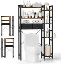 Housolution 7 Tier Over the Toilet Storage with 2 Drawers, Rustic Brown by Housolution