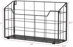 Univivi 3 Pack Wall File Organizer Rack 14 inch Hanging File Holder, Black - Image 2