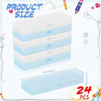 Fainne 24 Plastic Pencil Case Bulk, Single Layer, White, Blue, S - Image 2