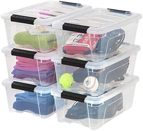 IRIS USA 6-Pack 13 Quart Storage Bins with Lids, Clear by IRISUSA