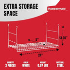 Rubbermaid 5 in. W Steel Universal Wire Closet System Added Storage Hanging Shelf (2 Pack) 2 x 2044313 - Image 2