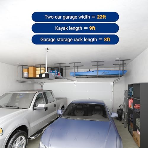 FLEXIMOUNTS 3x8 Overhead Garage Ceiling Storage Rack, 2 Pack, Hammertone - Image 3