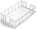 Wican Marble Guest Towel Holder Tray for Bathroom, Napkins Holder by Wican