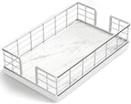 Wican Marble Guest Towel Holder Tray for Bathroom, Napkins Holder by Wican