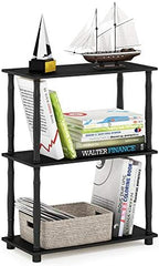 Furinno TURN-N-TUBE Storage Shelves, 3-Tier Book Shelf, Corner Shelf, Toolless Open Shelves, for Organization and Storage, Living Room, Garage, Home Office, Americano by Furinno-FitsYourSpaceFitsYourBudget