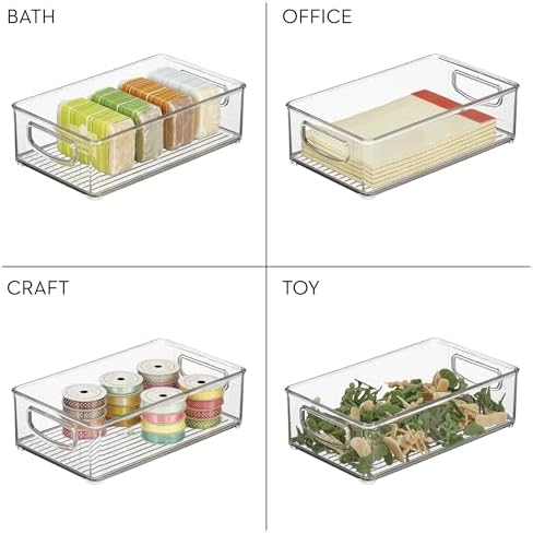 iDesign Stackable Pantry Bin with Handles, Set of 4, Clear - Image 7