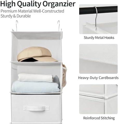 GRANNY SAYS Hanging Closet Organizer, 5 Drawers, 6 Shelves, 4 Pockets - Image 5