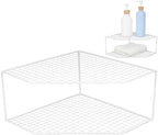 Amosfun Corner Pot Organizer Two-Tier Countertop Pan Rack for Frying Pans Steam Pots Wok Storage Kitchen Supplies Holder 9.64 X 9.44 X 4.72 in by Amosfun