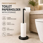 Matte Black Freestanding Toilet Paper Holder Stand, 3.3 lbs Base - Image 7