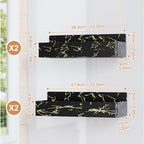 Mystozer Magnetic Spice Rack for Refrigerator Black Gold, 4 Pack - Image 2