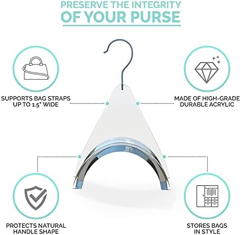 HENNIE CLOSETLY Handbag Hangers, New Luxury Acrylic Purse and Bag Holder Hook, Closet Storage and Organization Display (Pack of 3) - Image 4