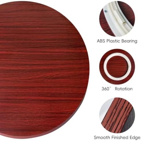 23.6 Inch Wood Lazy Susan for Tabletop, Large Lazy Susan (Walnut Color) - Image 3
