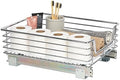 Household Essentials Glidez Chrome-Plated Steel Pull-Out/Slide-Out Storage Organizer with Plastic Liner for Under Cabinet Use - 1-Tier Design - Fits Standard Size Cabinet or Shelf, Chrome by HouseholdEssentials