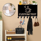 Dyoart Custom Coffee Bar Key Holder Wall Mount with Shelf, Home Decor Gifts - Image 2