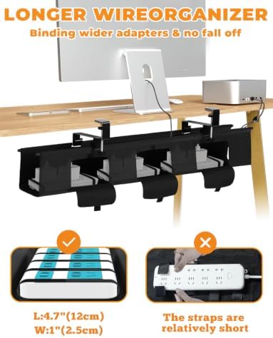 36 inch Cable Management, No Drill Under Desk Cable Management Tray - Image 3