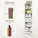 Mefirt Over The Door Organizer, 8 Shelf Door Hanging Organizers with 8 Large Capacity Pockets, Back of Door Organizer Storage Hanging Shelves for Closet Bathroom Bedroom Nursery - Image 3