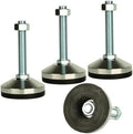Heavy Duty Leveling Screw Leg,Leg Leveler 3.14" Dia Base,Adjustable Leveling feet M16 Thread, 2600 Lb Capacity,Capacity for Workbench, Machine, Cabinet, (D80xM16x100,4 Pcs,Black) by MUHOUZHINANG