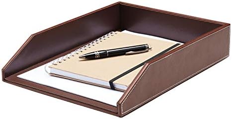 Gallaway Leather Letter Desk Organizer - Premium PU Leather Perfect for Office Organization, Document Holder Fits A4 Paper, Stackable Drawers for Extra Desk Storage by GallawayLeather