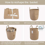 XUANGUO Rope Laundry Basket Laundry Hamper for Clothes Jute - Image 6