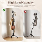 Yoobure Solid Wood Coat Rack - Cactus Coat Tree Freestanding with 8 Hooks, Coat Hanger Stand with 3 Adjustable Sizes for Jacket, Hat, Clothes Stands for Hall, Entryway, Bedroom, Office, Living Room - Image 4