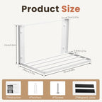 Foldable Wall Mounted Clothes Drying Rack,Space-Saving Laundry Drying Rack, Magnetic & Punch-Free Retractable Hanging Rack with 4 Drying Bars, Heavy-Duty Fold Down (White) - Image 4