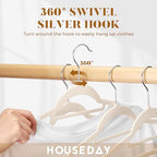 HOUSE DAY Velvet Hangers with Tie Bar 60 Pack, Clothes Hanger Non-Slip - Image 4