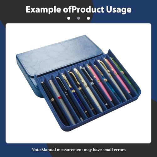 12 Slot Fountain Pen Case, Handmade Magnetic,Christmas Gift(blue) - Image 4