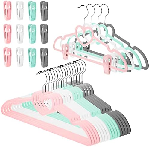 Tessco for you 20 Pcs Velvet Clothes Hangers with Clips Non Slip Multicolor by Tessco