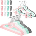 Tessco for you 20 Pcs Velvet Clothes Hangers with Clips Non Slip Multicolor by Tessco