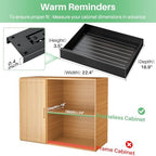 Pull Out Cabinet Organizer with Nano Adhesive, Heavy Duty Full-Extension Slide-Out Drawer for Kitchen Cabinet Organizers and Storage, No Drill Roll out Pantry Shelf, 22.4"W x 16.9"D x 3.1"H , Black - Image 2