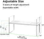 Expandable Storage Shelf, Stackable Organizer Rack, White Small 2 PK - Image 2