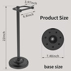 Toilet Paper Holder Stand, Matte Black Toilet Paper Holder Free Standing,Post Pivoting Design & Stable Weighted Base SUS304 Stainless Steel for Bathroom - Image 6