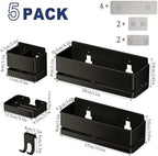 Bathroom Shower Caddy,No Drill Shower Shelves(5-piece Set-Black) - Image 2