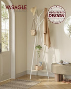 VASAGLE Coat Rack Freestanding, Hall Tree with 2 Shelves - Image 2