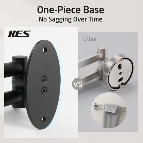 KES Swivel Towel Bar 9-Inch, for Kitchen and Bathroom, Black, Wall Mount - Image 5