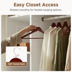 StorageWorks Wooden Coat Hangers, 30 Pack Wood Clothes Hanger for Closet - Image 4